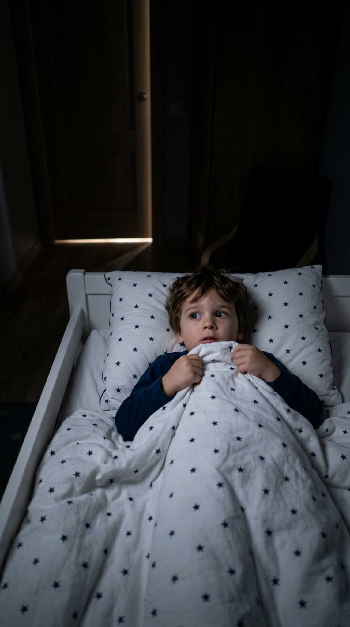 Toddler scared of the dark in bed